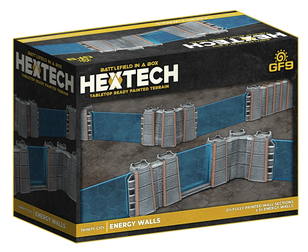 Hextech: Trinity City - Energy Walls (x26) - Grey / Blue