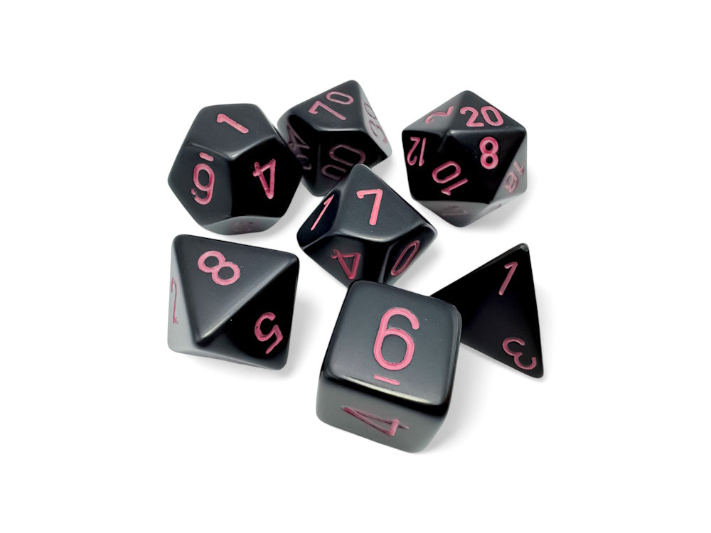 Opaque: Polyhedral Black/Pink 7-Die Set