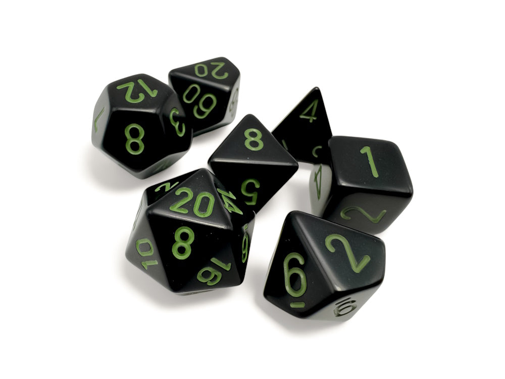 Opaque: Polyhedral Black/Green 7-Die Set