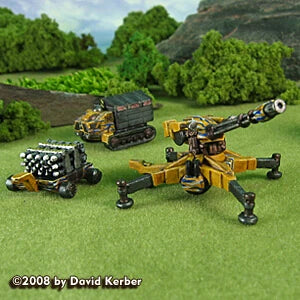 J-27 Tow Vehicle, Thumper Towed Gun, Trailer, and Boxes