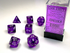 Translucent: Polyhedral Purple/White 7-Die Set