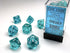 Translucent: Polyhedral Teal/White 7-Die Set