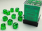 Translucent: 12mm D6 Green/White (36 Dice)