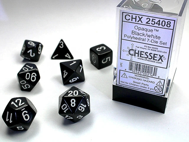 Opaque: Polyhedral Black/White 7-Die Set