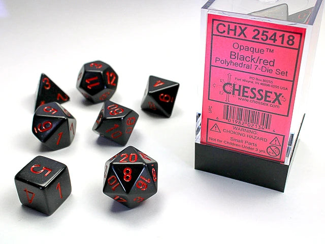 Opaque: Polyhedral Black/Red 7-Die Set