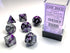 Gemini: Polyhedral Purple-Steel/White 7-Die Set