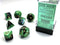 Gemini: Polyhedral Black-Green/Gold 7-Die Set