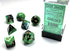 Gemini: Polyhedral Black-Green/Gold 7-Die Set