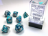 Gemini: Polyhedral Steel-Teal/White 7-Die Set