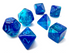 Gemini: Polyhedral Blue-Blue/Light Blue Luminary 7-Die Set