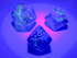 Gemini: Polyhedral Blue-Blue/Light Blue Luminary 7-Die Set