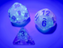 Gemini: Polyhedral Gel Green-Pink/Blue Luminary 7-Die Set