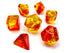 Gemini: Polyhedral Translucent Red-Yellow/Gold 7-Die Set