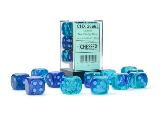 Gemini: 16mm D6 Blue-Blue/Light Blue Luminary (12)