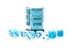 Gemini: 16mm D6 Pearl Turquoise-White/Blue Luminary (12)