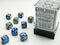 Gemini: 12mm D6 Blue-Steel/White (36)
