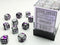Gemini: 12mm D6 Purple-Steel/White (36)