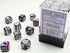 Gemini: 12mm D6 Purple-Steel/White (36)