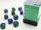 Gemini: 12mm D6 Blue-Green/Gold (36)