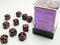 Gemini: 12mm D6 Black-Purple/Gold (36)
