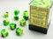 Gemini: 12mm D6 Green-Yellow/Silver (36)