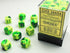 Gemini: 12mm D6 Green-Yellow/Silver (36)