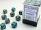 Gemini: 12mm D6 Steel-Teal/White (36)