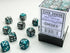 Gemini: 12mm D6 Steel-Teal/White (36)