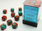 Gemini: 12mm D6 Red-Teal/Gold (36)