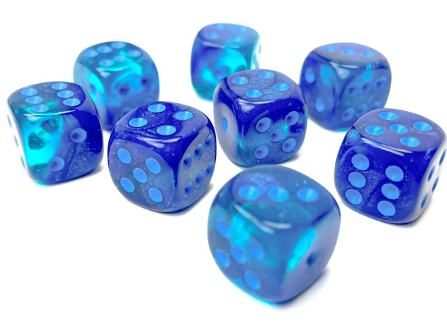 Gemini: 12mm D6 Blue-Blue/Light Blue Luminary (36)