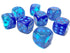 Gemini: 12mm D6 Blue-Blue/Light Blue Luminary (36)