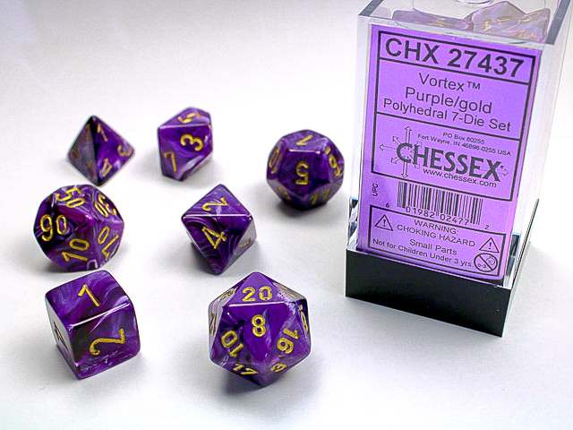 Vortex: Polyhedral Purple/Gold 7-Die Set