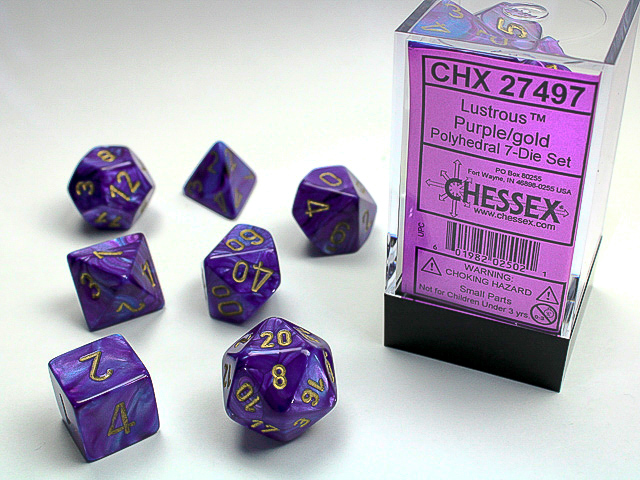 Lustrous: Polyhedral Purple/Gold 7-Die Set