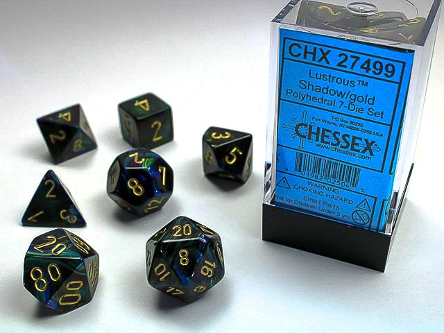 Lustrous: Polyhedral Shadow/Gold 7-Die Set