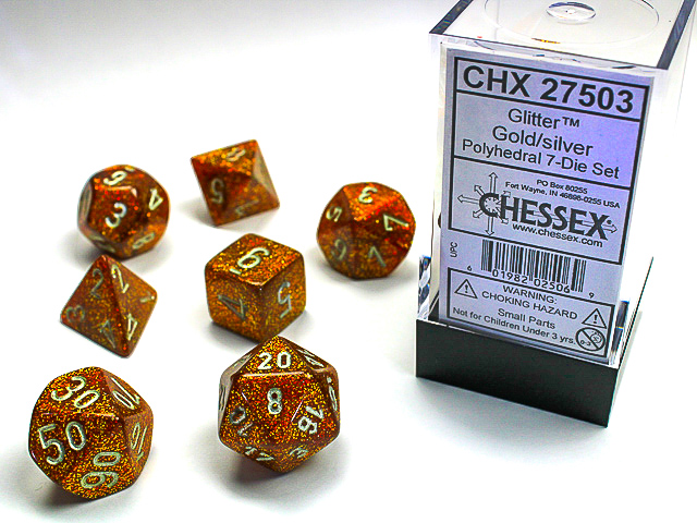 Glitter: Polyhedral Gold/Silver 7-Die Set