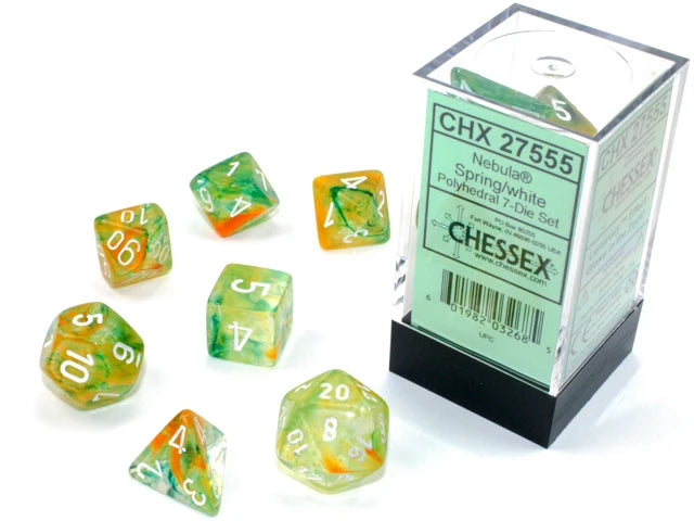 Nebula: Polyhedral Spring/White Luminary: 7-Die Set