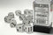 Frosted: 16mm D6 Clear/Black Dice Block (12 Dice)