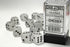Frosted: 16mm D6 Clear/Black Dice Block (12 Dice)