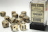 Marble: 16mm D6 Ivory/Black Dice Block (12 Dice)