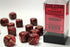 Vortex: 16mm D6 Burgundy/Gold Dice Block (12 Dice)