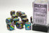 Festive: 16mm D6 Mosaic/Yellow Dice Block (12 Dice)