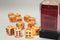 Festive: 16mm D6 w/Pips Sunburst w/Red Dice Block (12 Dice)