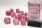 Ghostly Glow: 16mm D6 Pink/Silver Dice Block (12 Dice)