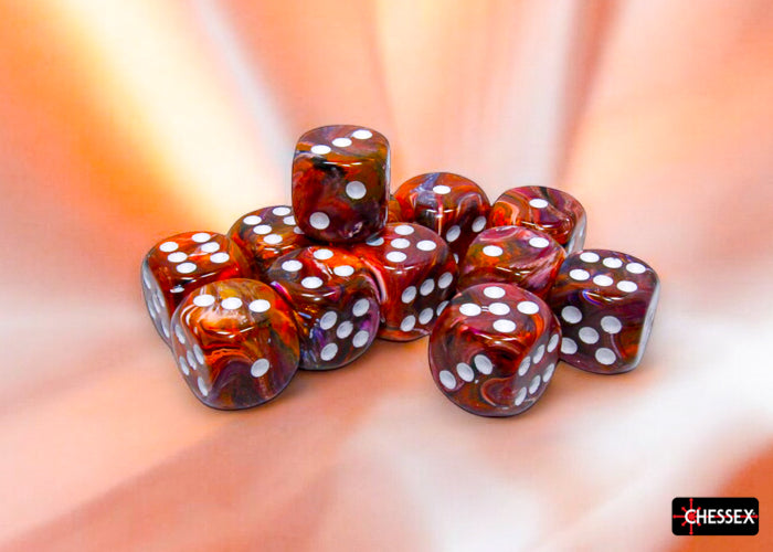 Festive: Symphony/White 16mm D6 (12 dice)