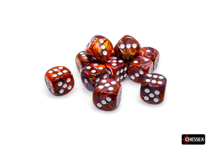 Festive: Symphony/White 16mm D6 (12 dice)