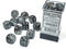 Borealis: 16mm D6 Light Smoke/Silver Luminary Dice Block (12 dice)