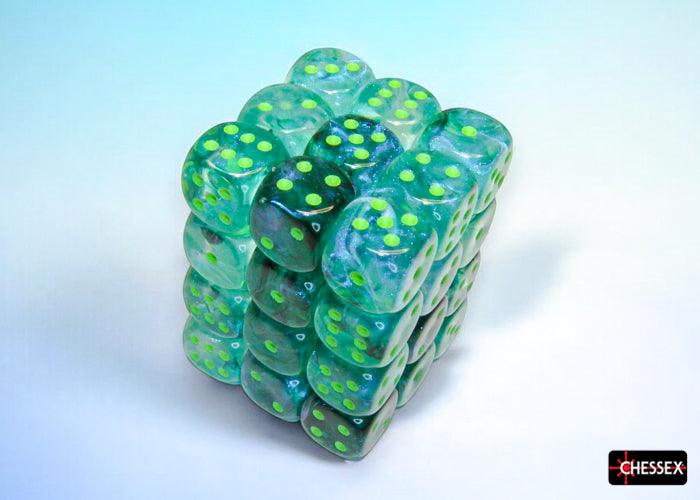 Borealis: Kelp/Light Green Luminary 12mm D6 (36 dice)