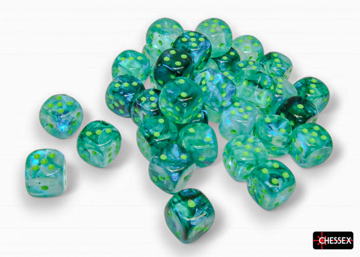 Borealis: Kelp/Light Green Luminary 12mm D6 (36 dice)