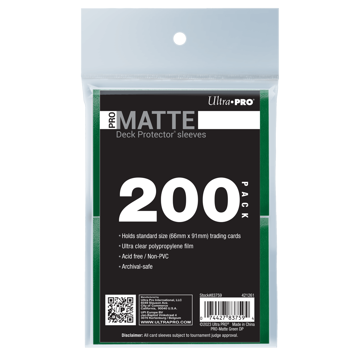 PRO-Matte Standard DECK PROTECTOR® Sleeves Bundle (200ct)
