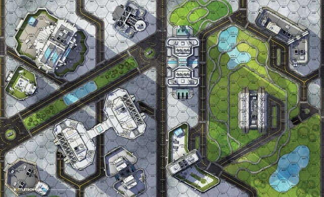 BattleTech: BattleMat - Cities HPG Central Park / Shopping District